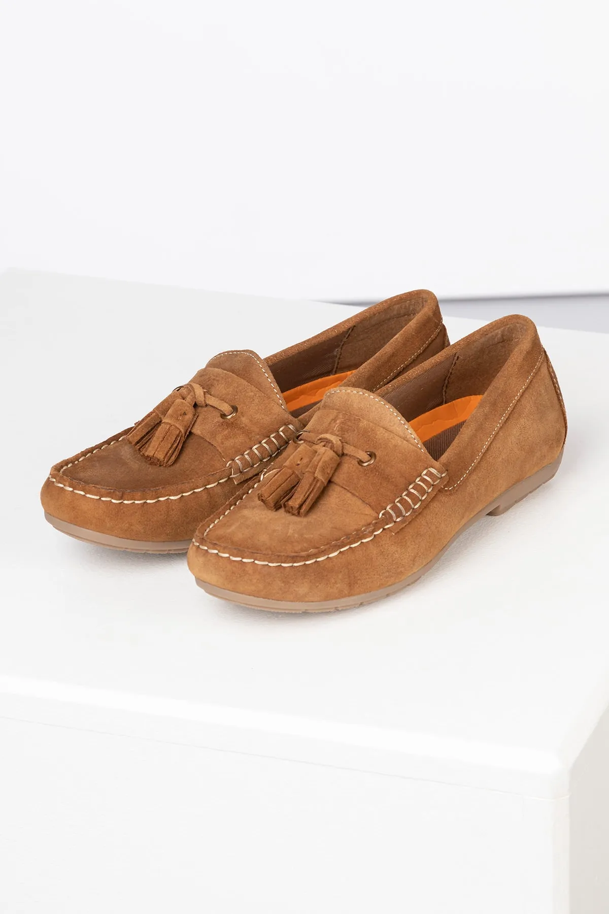 Ladies Suede Tassel Driving Loafers - Wrelton