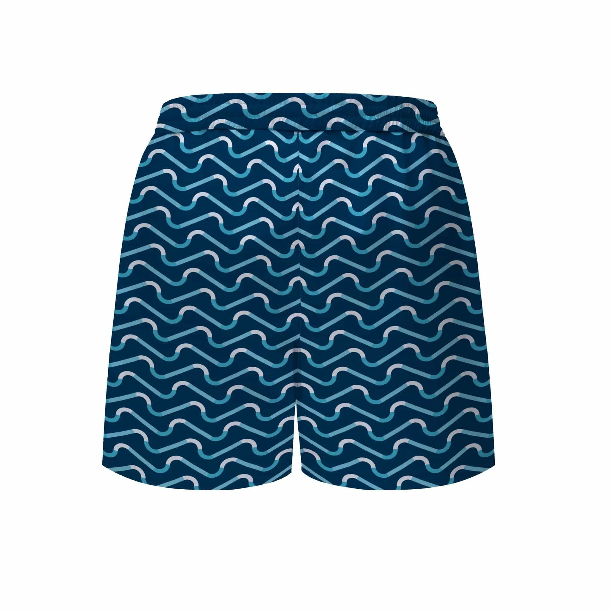 Mens Navy Wave Set Board Shorts