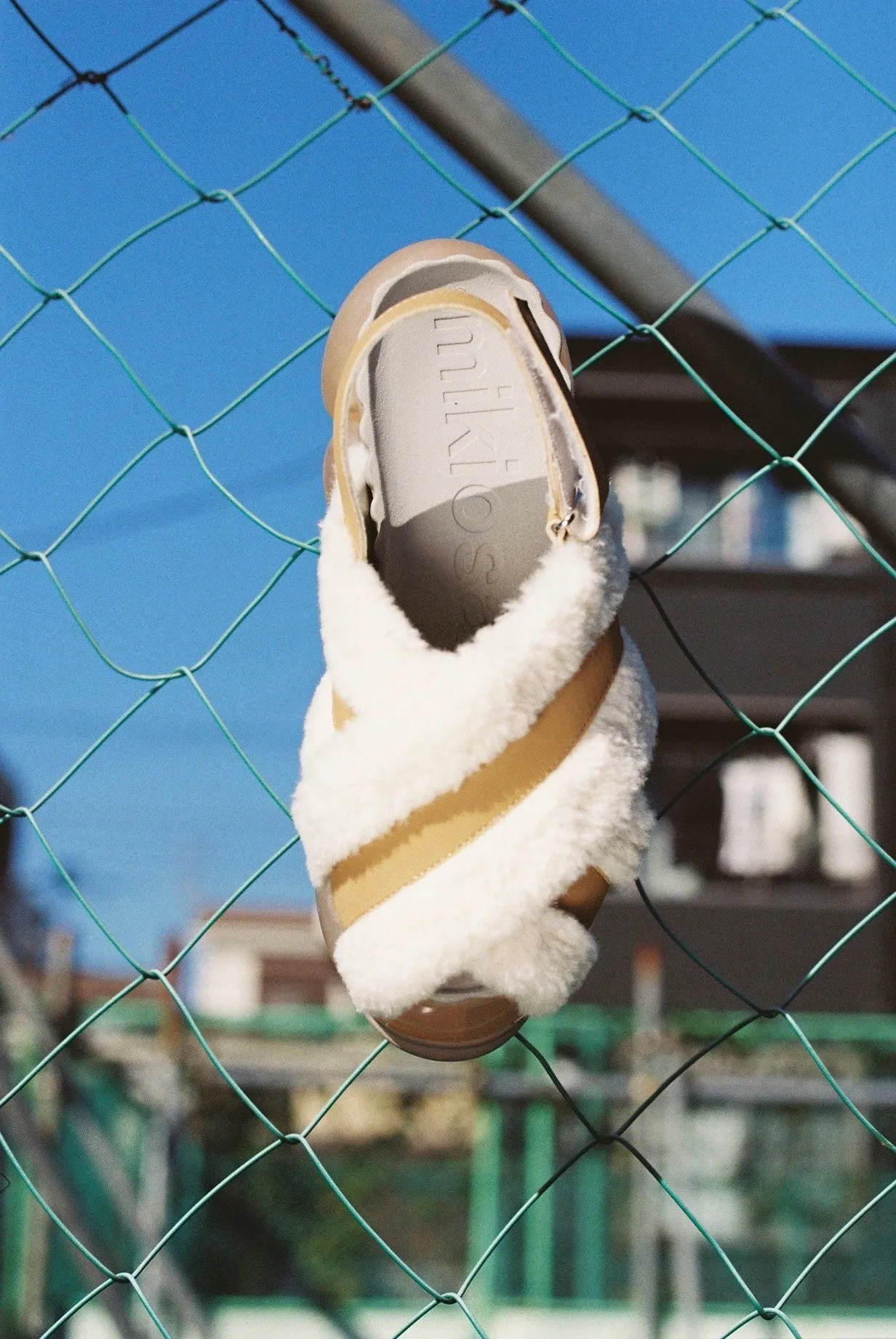 New "Jewelry" Fur Sandal / Beige