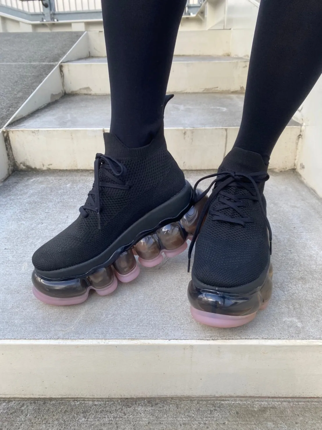 New "Jewelry" High Shoes / Pink Black