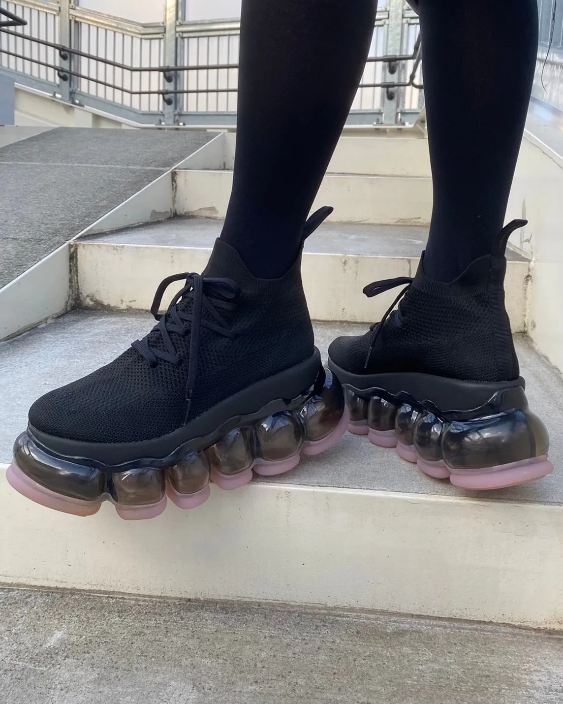 New "Jewelry" High Shoes / Pink Black