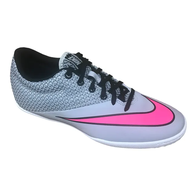 Nike men's indoor soccer shoe Mercurialx Pro IC 725244 060 gray pink