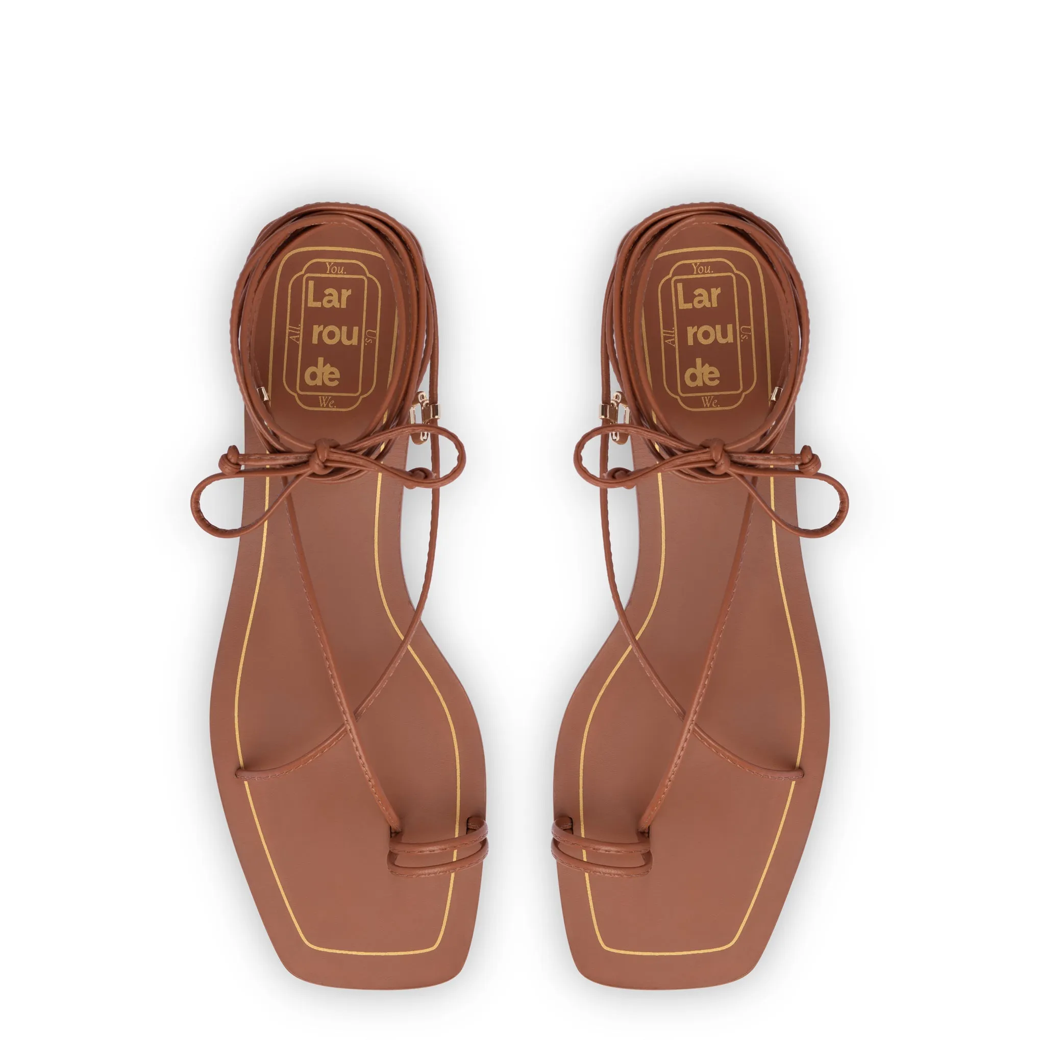 Portofino Flat Sandal In Caramel Leather