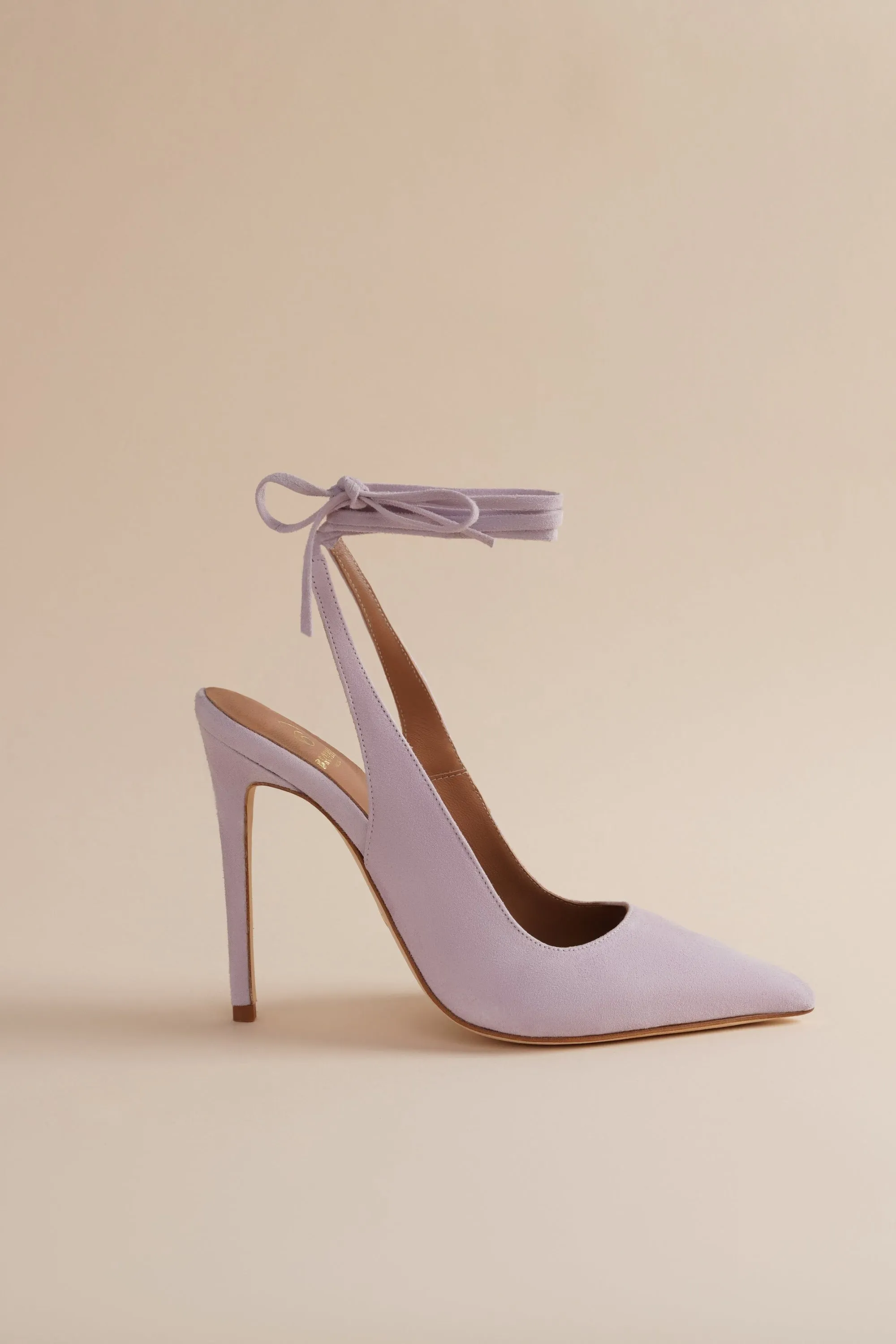 Ribbon Pump in Lavender Suede