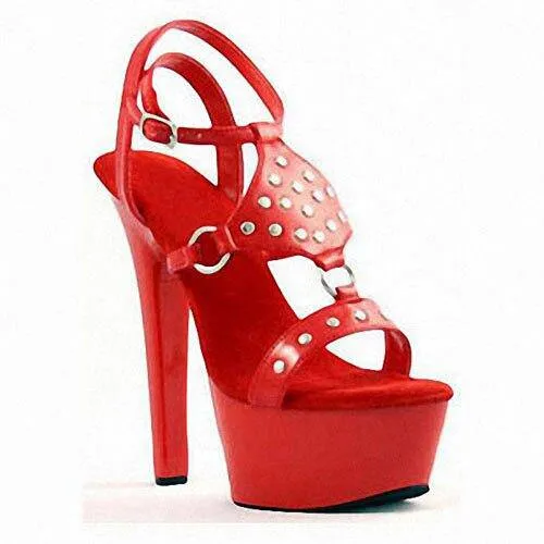 Sexy Lady 15cm High-Heeled Shoes Peep Toe Sandals Modal Pole Dance Shoes