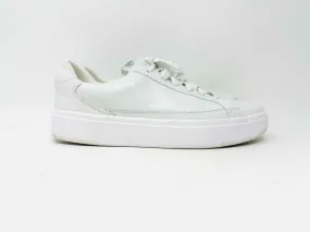 Size 8.5 White Lace-Up Leather Shoes Sneakers