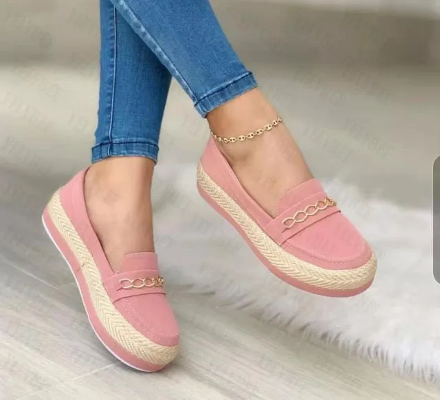 Sport Women Ballet Flats Loafers Shoes 2021 Autumn Winter Platform Sneakers Dress Sandals Walking Running Chain Shoes Female