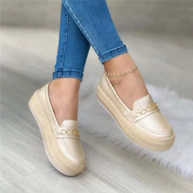 Sport Women Ballet Flats Loafers Shoes 2021 Autumn Winter Platform Sneakers Dress Sandals Walking Running Chain Shoes Female