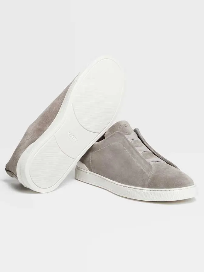 Triple Stitch Suede Sneaker | Grey